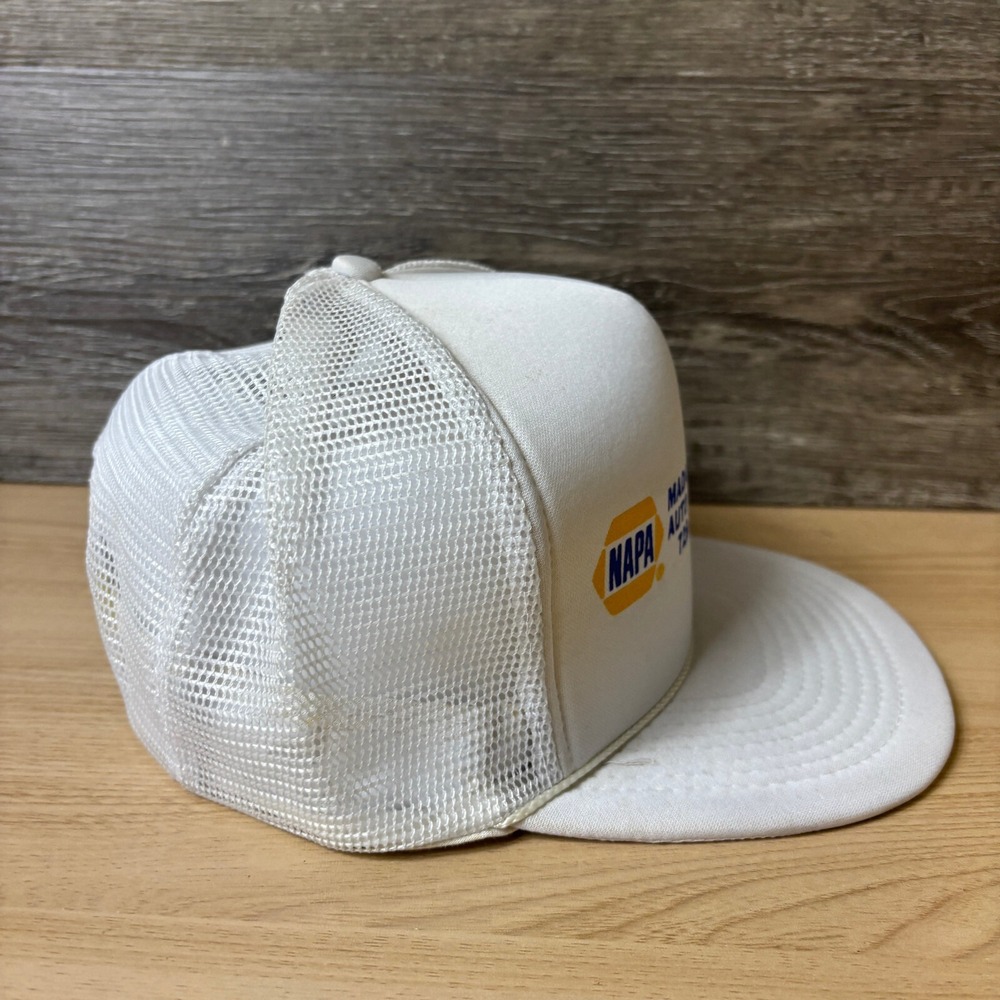 Vintage Napa Hat Cap Snapback White Trucker Madawaska Maine Auto Parts - Picture 7 of 10